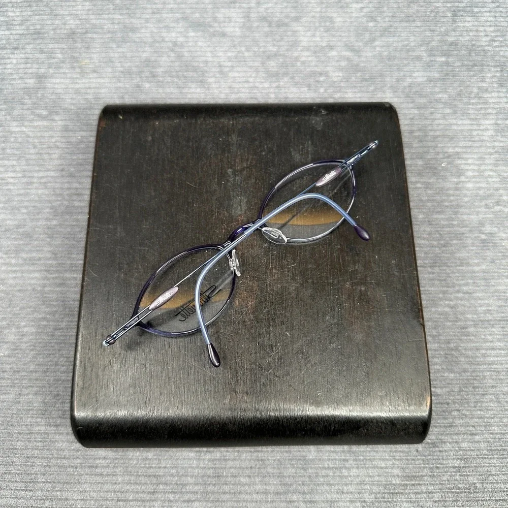 Silhouette Titan SPX Y2K Purple Blue Oval Eyeglasses Austria 48-18-140